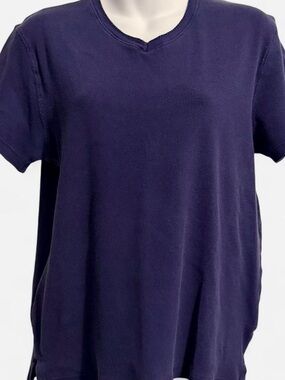 Bobbie Brooks Classic Navy Short-Sleeve Women's Top, Size Medium